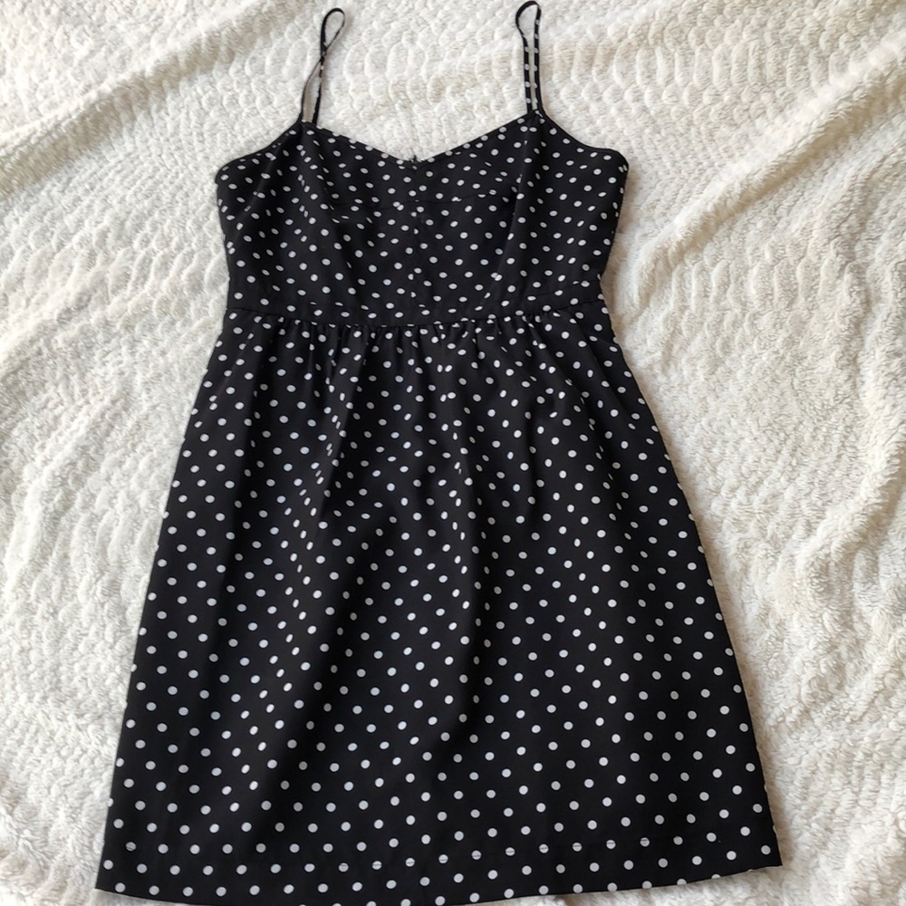 J Crew black Polka Dot Dress